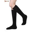 thumbnail image 2 of Spencer 2 Pairs Women's Opaque Plush Fleece Lined Knee High Socks Winter Warm Crew Boots Trouser Socks "Black&Apricot", 2 of 8