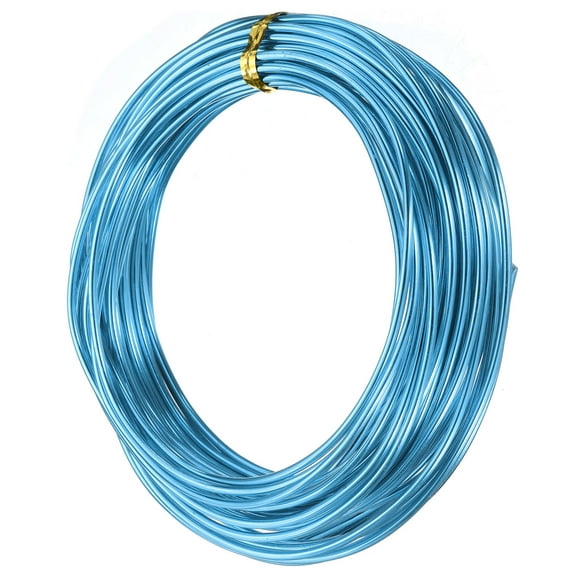 Uxcell 12 Gauge 2mm Aluminum Wire, 32.8 ft(10m) Bendable Metal Wire Jewelry Craft Wire Beading Armature Wire for Jewelry DIY Crafts Wreath Making Sculpting Floral Bonsai Trees, Light Blue