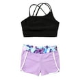 thumbnail image 3 of CHICTRY Kids Girls Asymmetrical Spaghetti Shoulder Straps Crop Top with Wide Waistband Shorts Sports Outfit Swimsuit Butterfly 14, 3 of 7