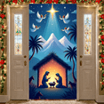 thumbnail image 4 of Nativity Scene Christmas Banner Holy Night Manger Jesus Birth Religious Decor for Holiday Celebration Indoor Decoration Church Event, 4 of 7