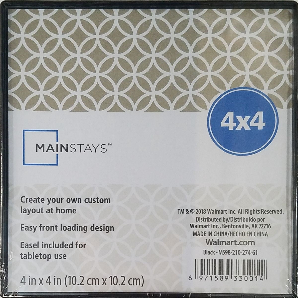 Mainstays 4'' x 4'' Plastic Picture Frame