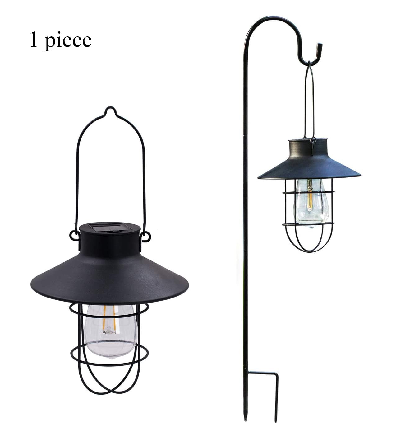 Solar Lantern Outdoor Hanging Waterproof Vintage Metal Solar Lantern