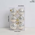 thumbnail image 3 of Christmas Hand-painted Decorative 6cm Pumpkin Pattern Glitter 6pc Christmas Tree Pendant Christmas Set, 3 of 5