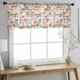 thumbnail image 2 of Mushroom Valance Curtains for Kitchen/Living Room/Bathroom/Bedroom Window, Rod Pocket Small Topper Half Short Window Curtains Voile Sheer Scarf, Pastoral Summer Botanical Watercolor Vintage 42"x12", 2 of 8