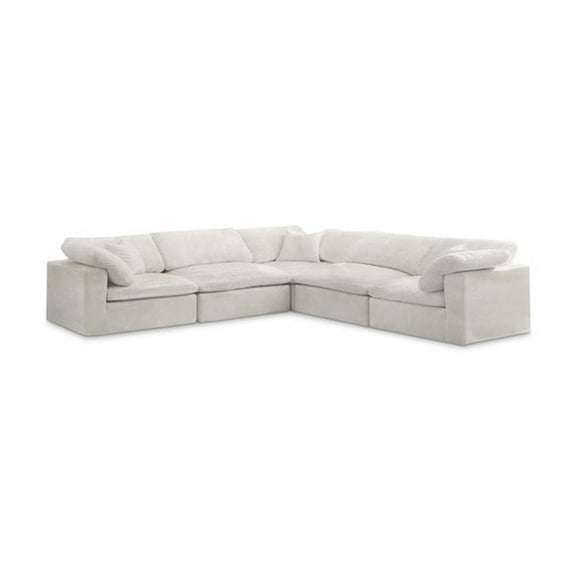 Meridian Furniture Cozy Cream Velvet Modular Sectional