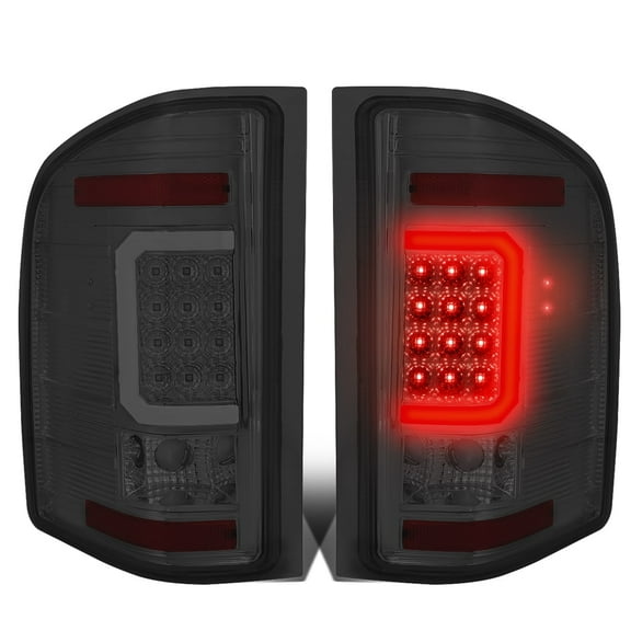 DNA Motoring For 07-14 Chevy Silverado 3D LED Euro Smoked Chrome Tail Light Pair Replacement