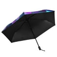 thumbnail image 4 of Purple Blue Mermaid Scales All Weather Umbrella Triple Folding Parasol 6 Ribs UV Protection Portable, 4 of 8