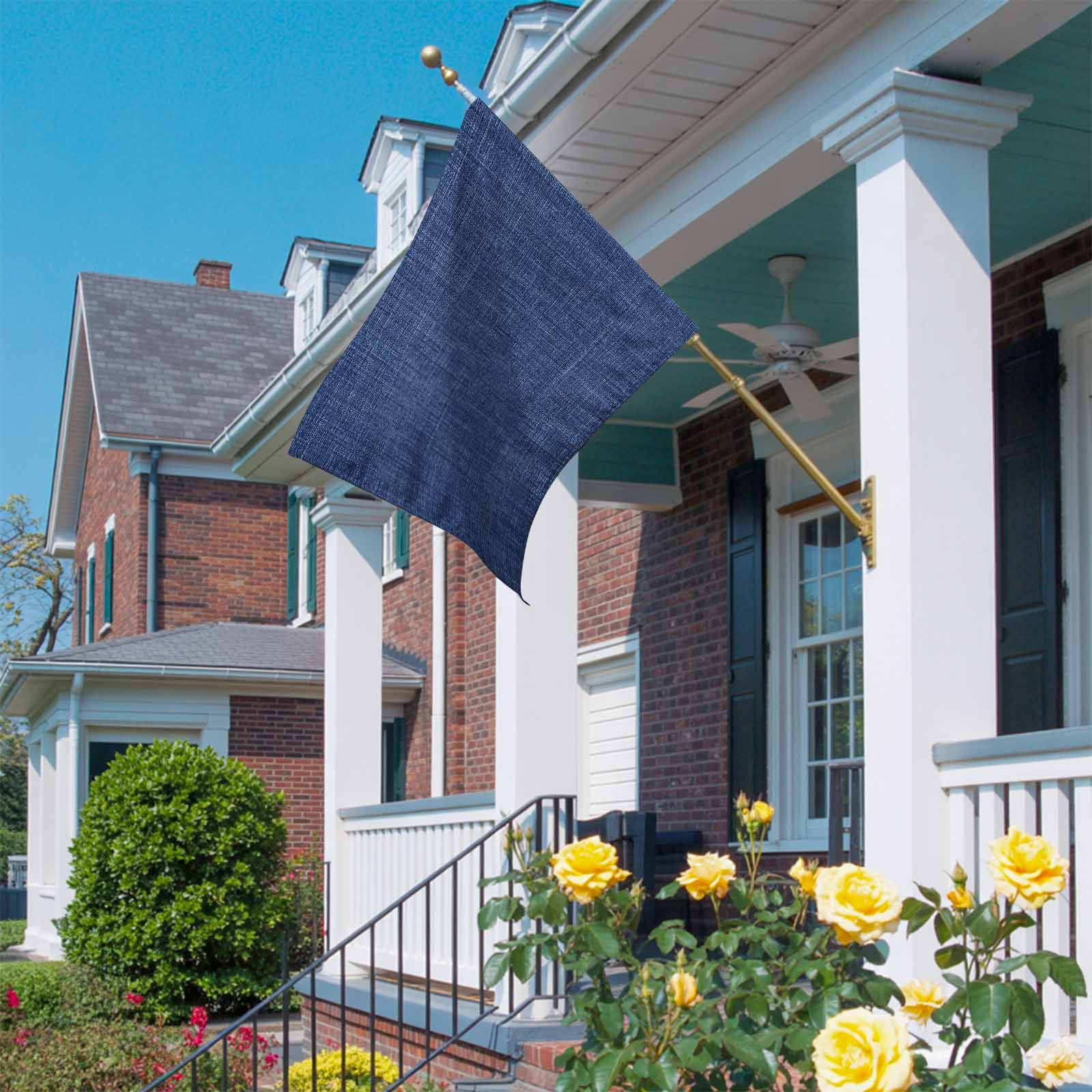 Navy Blue Linen House Flag 28 x 40 Inches, Farmhouse Pure Color Country Vintage Weather Proof Outdoor Patio Flags Double Sided Small House Decoration for Yard Lawn Outside Home