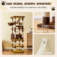 thumbnail image 5 of MWPO 74.8-in Extra Large Cat Tree with Double Condo and Scratching Post Tower,Brown, 5 of 8
