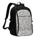 thumbnail image 1 of Balery Silver Glitter Mochila con carga USB para hombre y mujer - Mochila impermeable y antirrobo para laptop con puerto USB para viajes, trabajo, 1 of 7