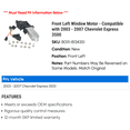 thumbnail image 2 of Front Left Window Motor - Compatible with 2003 - 2007 Chevy Express 3500 2004 2005 2006, 2 of 2