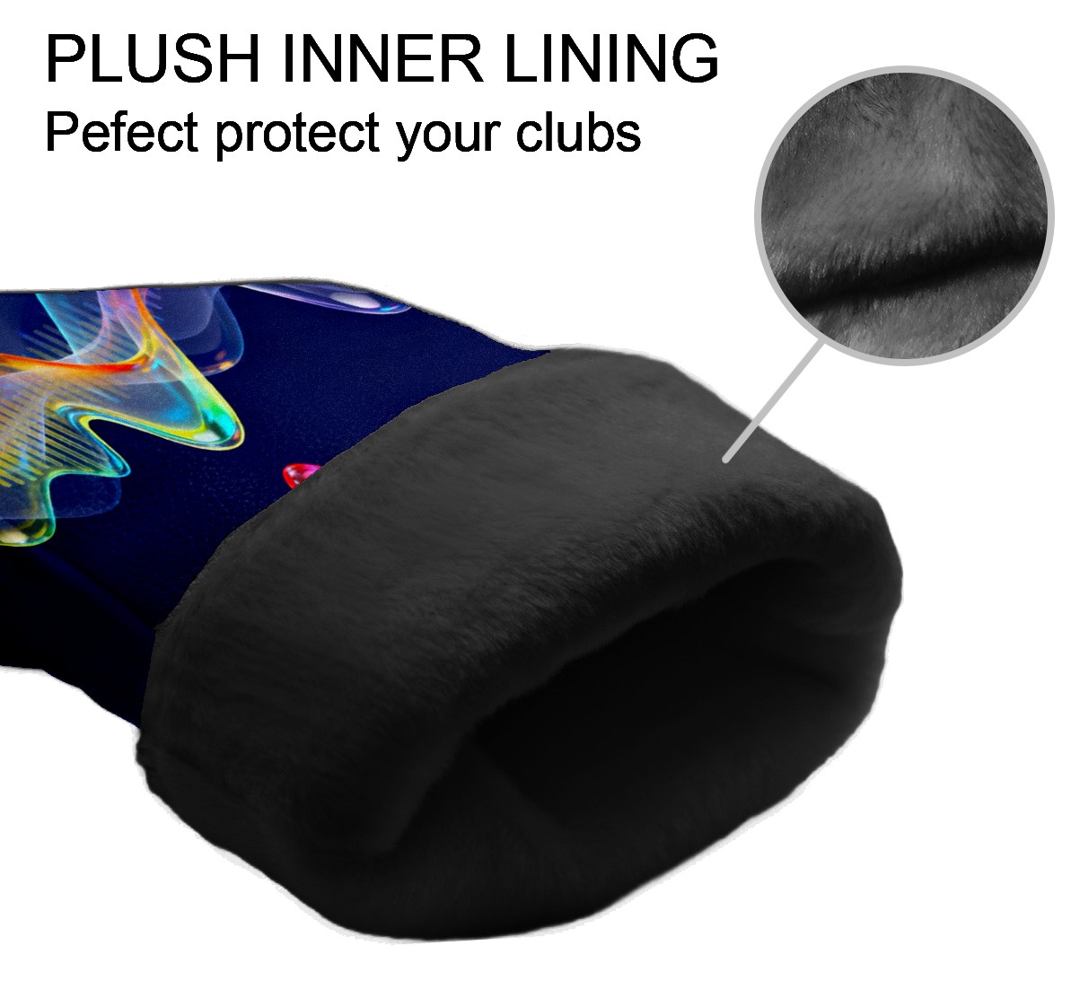 Golf Club Covers, Blue SoundWave Premium PU Leather Driver Hybrid Putter Head Covers with Velvet Lining, Waterproof Golf Gifts for Men Women