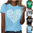 thumbnail image 2 of Fengactive Womens Crewneck Short Sleeved Heart Graphic Shirts Summer T-Shirts Casual Cute Loose Fit Tee, 2 of 4