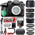 thumbnail image 1 of Panasonic Lumix DC-GH5  Mirrorless DSLR Camera w 4 Lens - 19mm - 64GB - 30PC Kit - Sigma 19mm F2.8 EX DN Art (Black) Lens + Opteka 10x Macro + Opteka 2.2x Telephoto + Opteka 0.43x Wide/Macro, 1 of 11