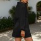 thumbnail image 5 of TaTaai Women's Summer Casual Solid Color Lapel Button Down Long Sleeve Loose Short Dress Lightweight Beach Cover Up Fashion Versatile Shirt Dress Gift, 5 of 6