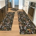thumbnail image 4 of Vintage Kitchen Rug Sets 3 Piece, Boho Mushroom Kitchen Rugs and Mats Non Skid Washable, Soft and Non Slip Rubber Back Floor Mats for Hallway Entryway Laundry Room Black, 4 of 6