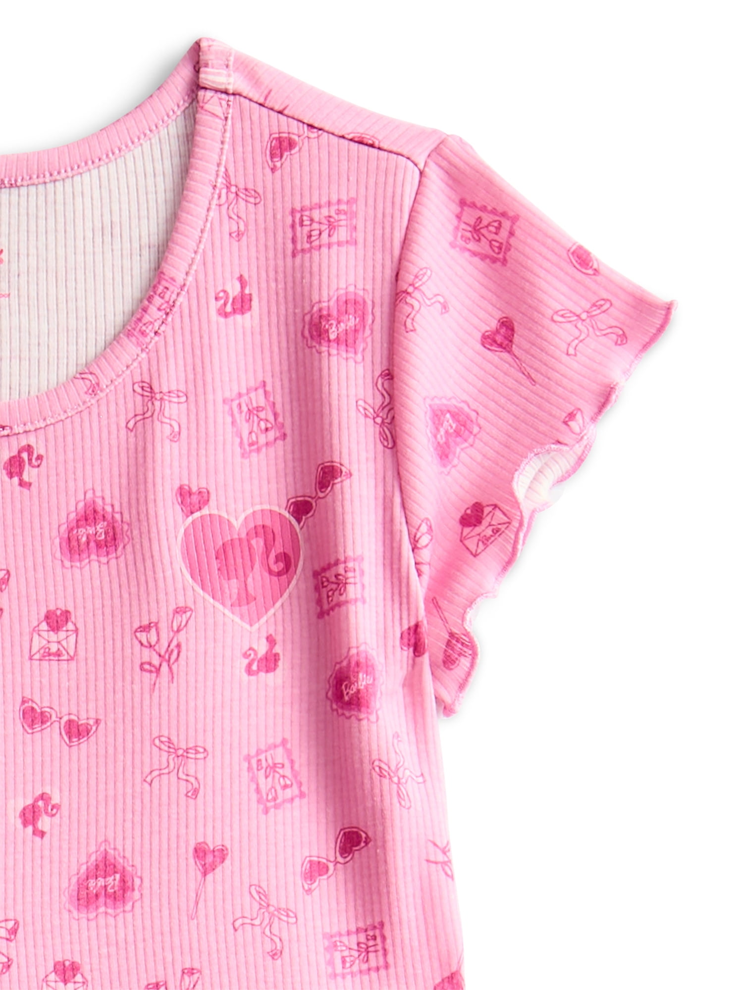 Barbie Girls' Print Tutu Dress with Short Sleeves, Sizes 4-12
