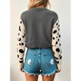thumbnail image 3 of NAYTOAO Women Leopard Print Long Sleeve Crew Neck Knit Pullover Sweater, 3 of 6