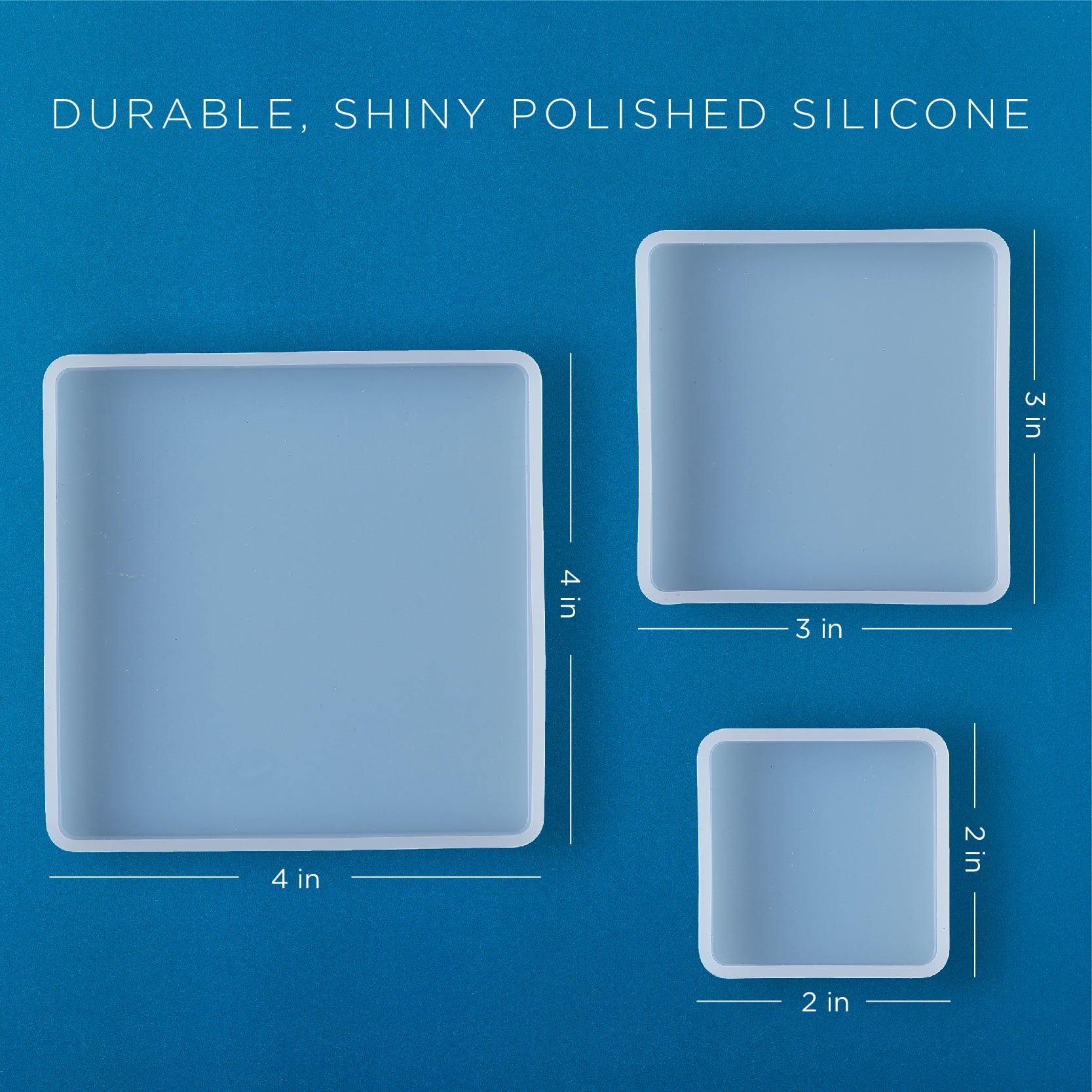 Small Square Three-Piece Hard Case Silicone Mold