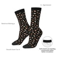 thumbnail image 4 of Rateoe Flower Pattern On Black for Women Casual Calf Socks - Cute Crew Socks - Thin Soft Above Ankle Socks Size 5-11, 4 of 6