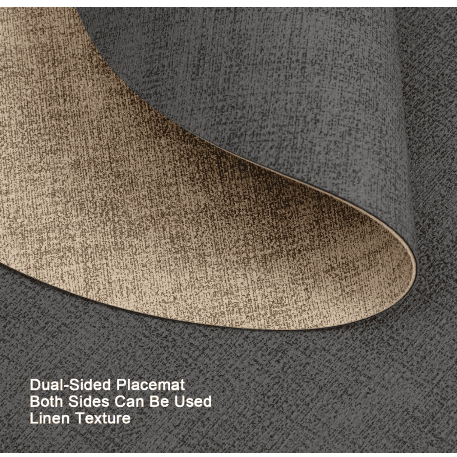 Round Placemats Dual Sided, Faux Leather Place Mats Set of 4 Indoor Placemats for Dining Table Outdoor Placemats Non-Slip Washable Table Mats (Gray Beige, Set of 4)