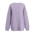 thumbnail image 4 of Womens Sweatshirts Long Sleeves Round Neck Solid Pockets Blouse Casual Hoodless Sweatshirts Purple M,Sweatshirts Jacket for Women, 4 of 4
