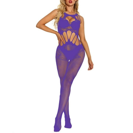 

QWANG Ladies Sexy Lingerie Multicolor Lace Hollow Out Bag Hip Big Elastic Mesh Suit