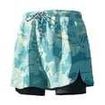 thumbnail image 2 of Delliss Mens Swim Trunks with Compression Liner Stretch Beach Shorts Quick Dry Board Shorts, 2 of 3