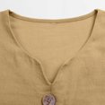 thumbnail image 6 of Only Moment Womens Summer Tops 3/4 Sleeve V Neck Ruffle Sleeves Cotton and Linen Dressy Collared Shirts Trendy Business Casual Work Blouses Vacation Outfits 2026 Khaki,XL, 6 of 9
