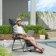 thumbnail image 5 of UDPATIO Zero Gravity Chair 30In XL Oversized Outdoor Anti Gravity Chairs Patio Lounge Folding Adjustable Chair with Cup Holder, Foot Pad & Padded Headrest, Supports 500lbs (Grey), 5 of 5
