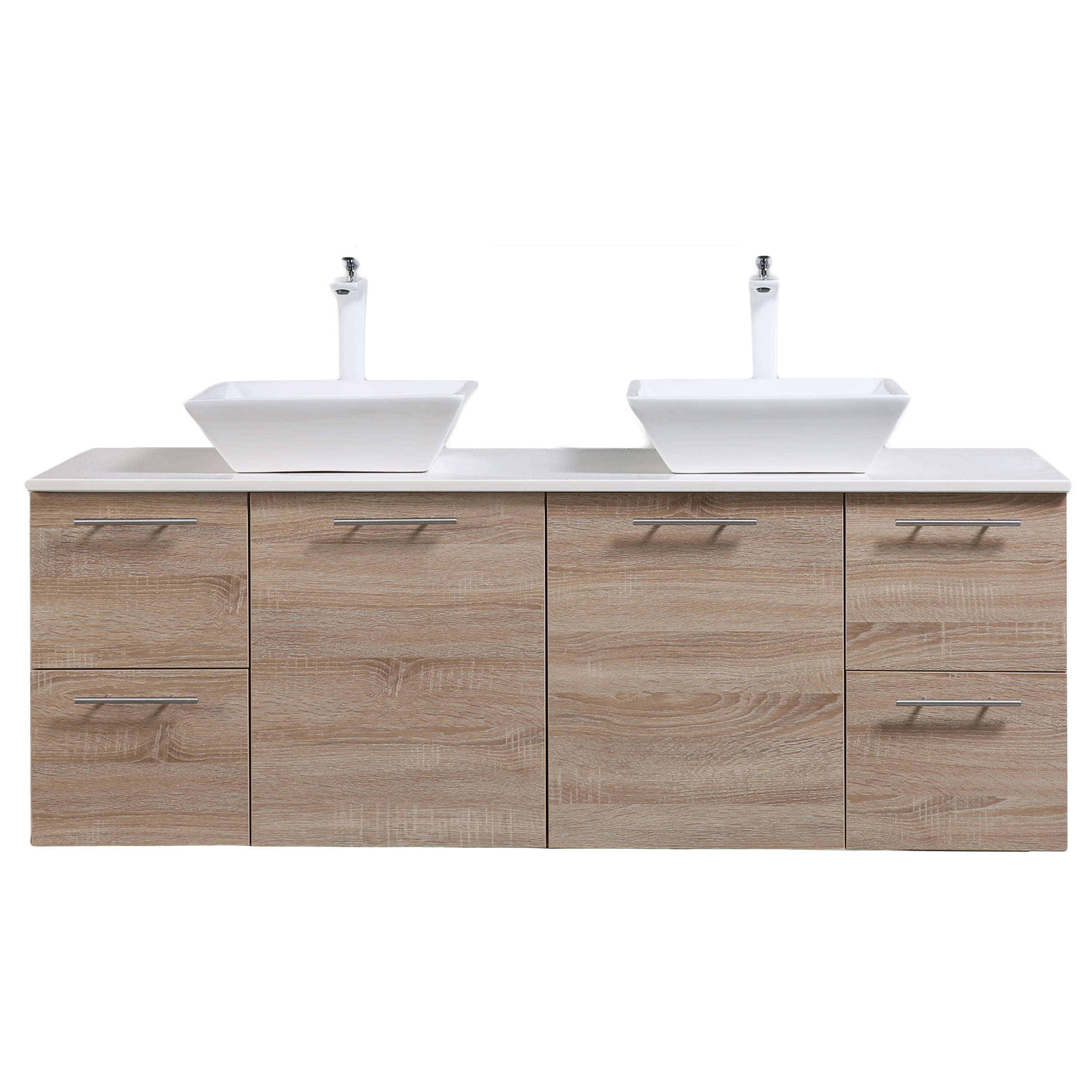 Eviva Luxury 60 Inch White Oak Bathroom, 53 Inch Bathroom Vanity