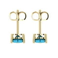 thumbnail image 4 of 1.5 Ct Heart Cut Studs Blue Turquoise 18K Yellow Solid Solid Gold Everyday Dainty Earrings Push Back, 4 of 7
