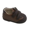 Angel Baby Boys Brown Double Velcro Strap Leather Sneakers 1-3 Baby