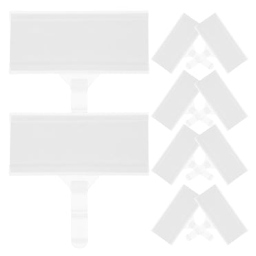 1.65 x 3.9 Inches Shelf Label Holder Clear Plastic Clip on Labels Shelf ...