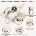 thumbnail image 3 of Bolsa de Maquillaje Cosmetiquera de Piel Impermeable, 3 Pcs Bolsa de Cosméticos de Viaje de Gran Capacidad, Portátil Neceser Viaje Bolsa de Aseo Versátil con 2 Mini Bolsas de Maquillaje, 3 of 4