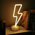 thumbnail image 5 of Meggemo LED Neon Lightning Bolt Sign Wall Art Electric Flash Shape Glow Lamp Bedroom Game Room Home Bar Party Decorative Modern Accent, 5 of 6