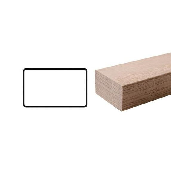 8 ft. 2.75 x 1.62 in. 6002 Modern Style Solid Wood Straight Handrail, Red Oak