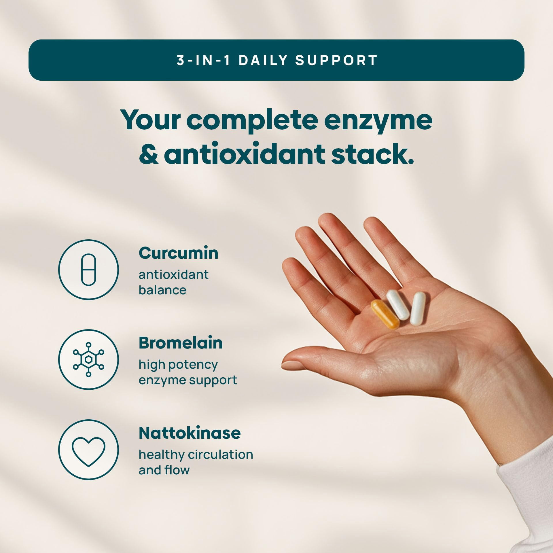 Stay-Well Naturals Spike Protein Supplement | Nattokinase 2000 FU 100mg, Bromelain 500mg, Curcumin 500 mg, 60 Day Supply | Full Protocol of Nattokinase Bromelain Curcumin (3 Bottle Set)