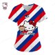 thumbnail image 3 of Uniforme de Hello Kitty para mujer, camisa de trabajo de enfermera con estampado de dibujos animados de Hello Kitty, bata con bolsillo, uniforme de enfermería para Navidad, 3 of 5