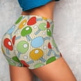 thumbnail image 5 of Athletic Shorts for Women, Colorful Ping Pong Rackets1 Seam Womens Shorts High Waisted Sport Running Workout Gym, 5 of 8