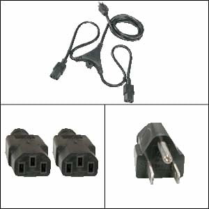 ACCL 6Ft PC Y Power Cord 5-15P to C-13 Black SJT 18/3, 1 Pack