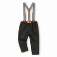 thumbnail image 3 of RTKFRFLM Boys Kids Formal 2-Piece Outfit Long Sleeve Dress Shirt Suspenders Dress Pants Elegant Wedding Party Suit, 3 of 6