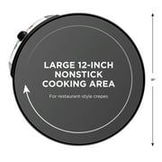 Chefman Electric Crepe Maker & Griddle, Nonstick Grill Pan, 12 Surface, Black