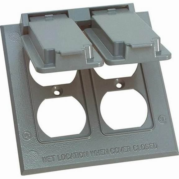 14345 2 Gang Gray Weatherproof Duplex Receptacley