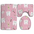 thumbnail image 1 of ABPHQTO Pasta de dientes de tela dental rosa Juego de alfombras de baño de 3 piezas Alfombra de baño Alfombra de contorno y tapa de inodoro ABPHQTO Cont-CHAPPLE-12397, 1 of 2