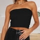 thumbnail image 4 of Top Corto Sin Tirantes Algodón Bodycon Tube Tops Basic Sin mangas Spicy Girl Daily Outfit (Negro S) Cgtredaw Para estrenar, 4 of 6