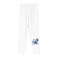 thumbnail image 5 of KIJBLAE Women's Summer Two Piece Outfits Blue Butterfly Print Short Sleeve O-Neck Loose Fit Tunic Tops with Pockets Long Pants Pajama Sets White XXXL, 5 of 5