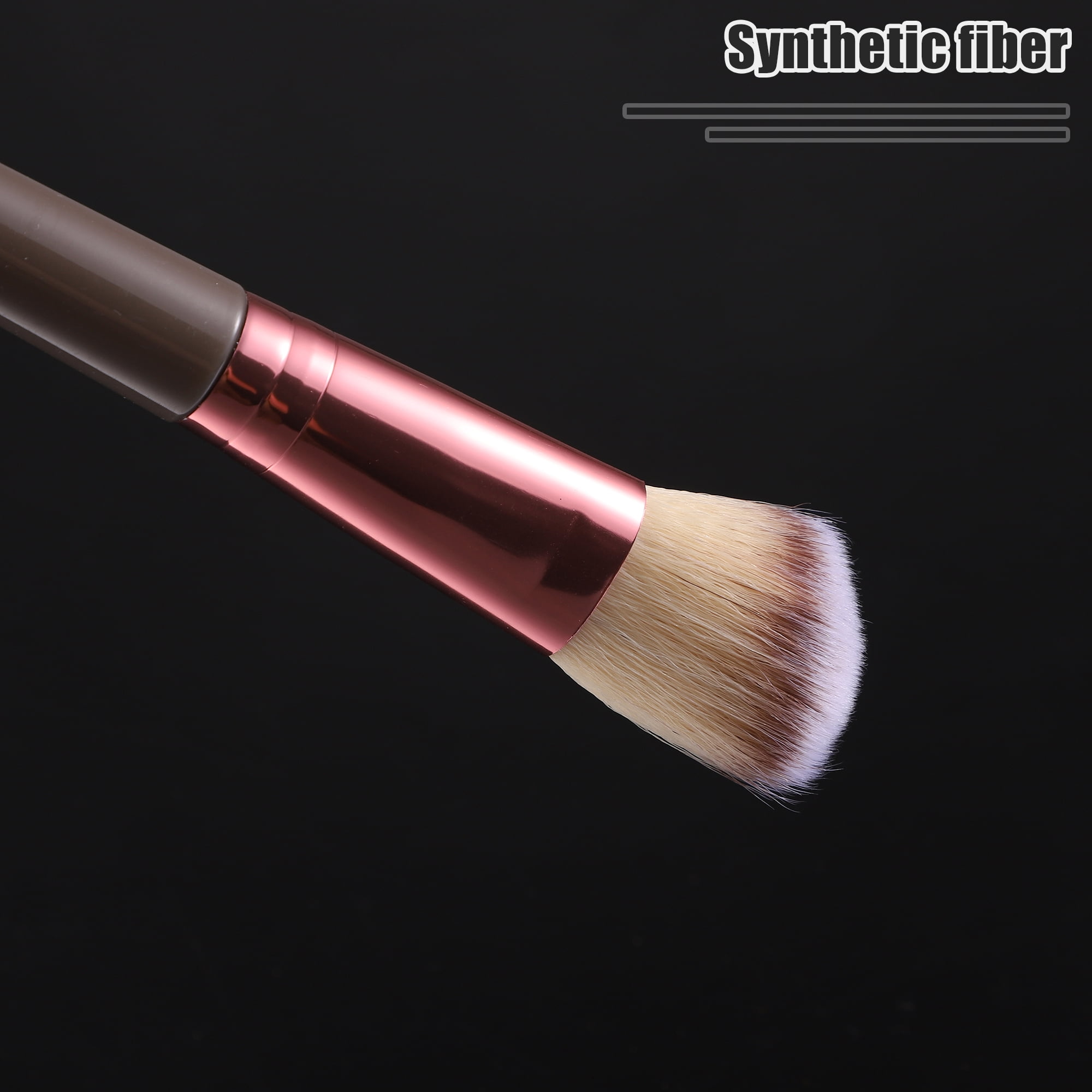 Unique Bargains 10 Pcs Travel Makeup Brush Kit for Concealer Blush Champagne