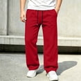 thumbnail image 4 of Mifsaly Kids Boys Sweatpants Straight Leg Uniform Athletic Jogger Pants for Workout Lounge with Pockets Red,7-8 Years, 4 of 7