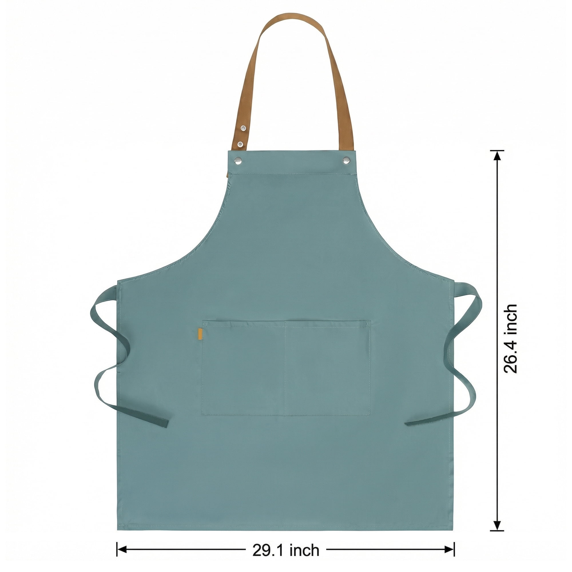 Unique Bargains Waterproof Long Waist Cooking Kitchen Apron with Pockets 26.4x29.1in Blue